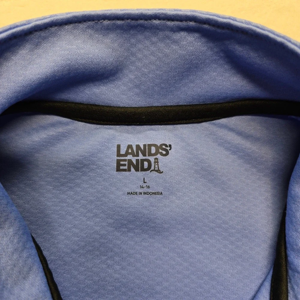 Lands' End Athletic Quarter Zip‎ Pullover Blue Youth L 14-16